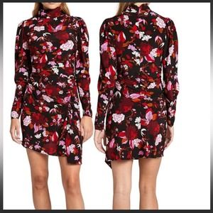 A.L.C. Marcel Dress in Black & Red Multi Floral Print Size 0